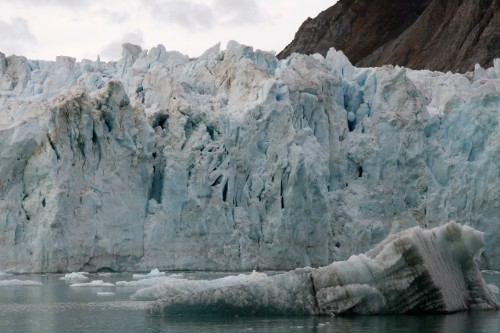 A calving glacier in Svalbard, Norway.